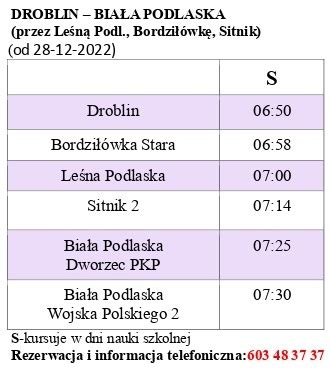 rozkład jazdy biała podlaska.